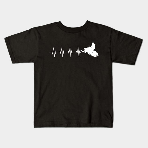 Snowmobile Heartbeat - Snowmobiling heartbeat w Kids T-Shirt by KC Happy Shop